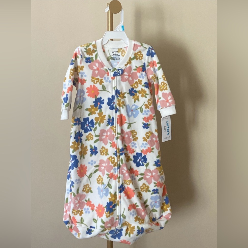 Carter's Baby Floral Fleece Sleep Bag Wearable Blanket Size 3-6 months